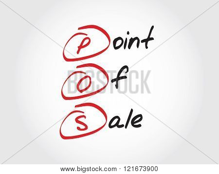 POS - Point of Sale, acronym business concept