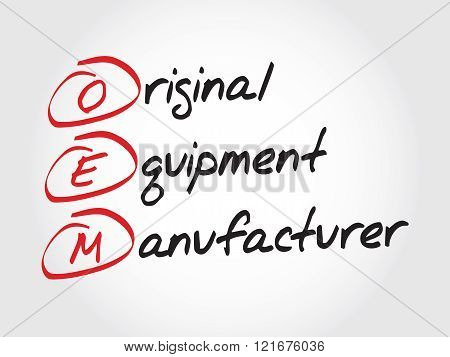 OEM Original Equipment Manufacturer acronym concept, presentation background