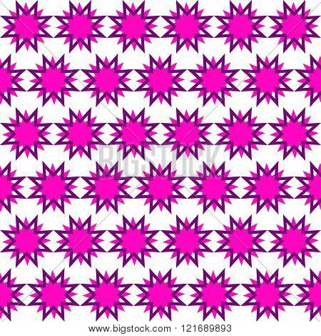 Seamless Pattern Of Pink Stars. Vector Backfround