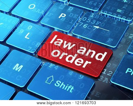 Law concept: Law And Order on computer keyboard background