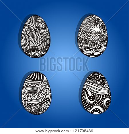 Vector Artistic Easter Egg Illustration Set