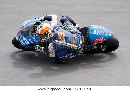 Sepang, Malajsie - 17 října: 250cc jezdec Alex Baldolini v akci na Mistrovství světa MotoGP