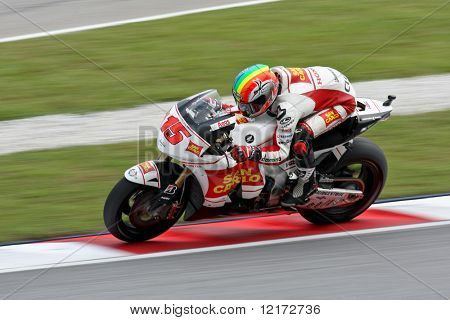 SEPANG, Malezja - 25 października: Zespół Honda Gresini Alex de Angelis w 2009 roku Shell Advance Malajski