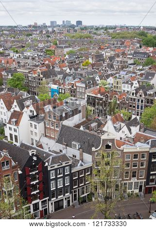 Amsterdam city from high view point