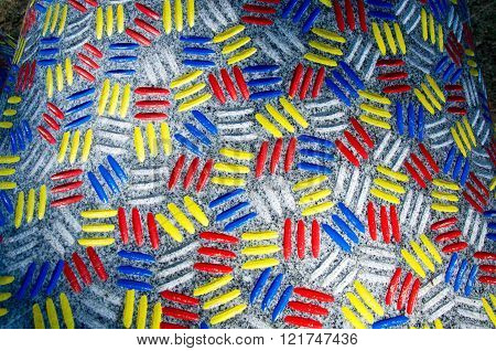 COTTESLOE,WA,AUSTRALIA-MARCH 12,2016: Sculpture coloured texture detail at the arts festival Sculptures By The Sea in Cottesloe, Western Australia.
