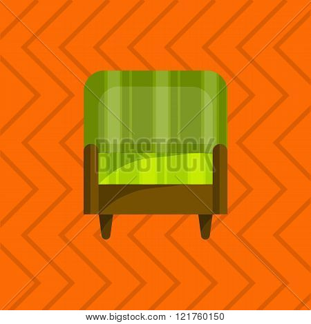 Vector illustration of sofa in flat icons set