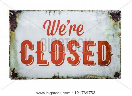 Vintage Store Closed Sign