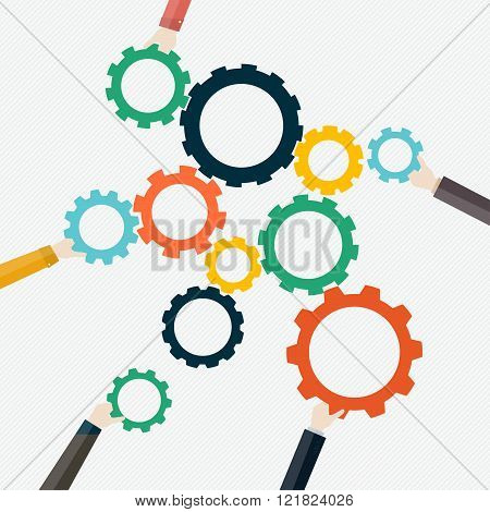 Social Network Vector Concept. Flat Design Illustration For Web Sites Infographic Design With Human