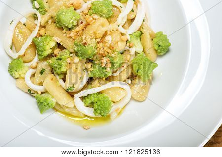 Cavatelli With Broccoli, Squid And Bagels