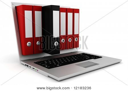 3D dokumentace vykoukali z laptop obrazovky