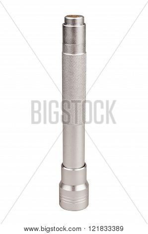 Metal pocket lamp isolated on white background