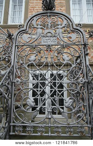 Close up of old iron gate in Aalborg Denmark