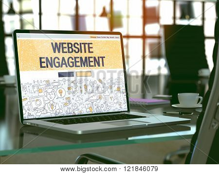 Laptop Screen with Website Engagement Concept.