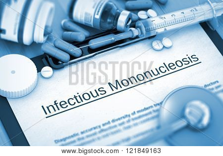 Infectious Mononucleosis Diagnosis. Medical Concept. 3D Render.