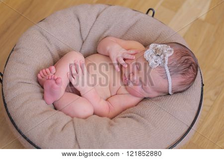 Cute newborn baby girl sleeping Cute newborn baby girl sleeping