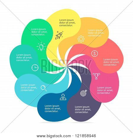 Infographic element with twisted petals