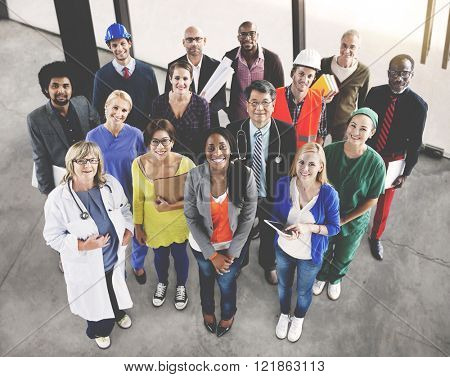 Celebrating Diverse People Various Occupations Concept