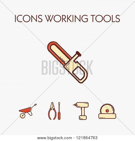 Icons worcking tools