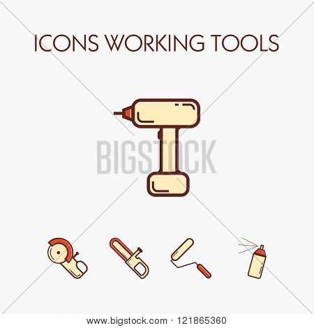 Icons worcking tools