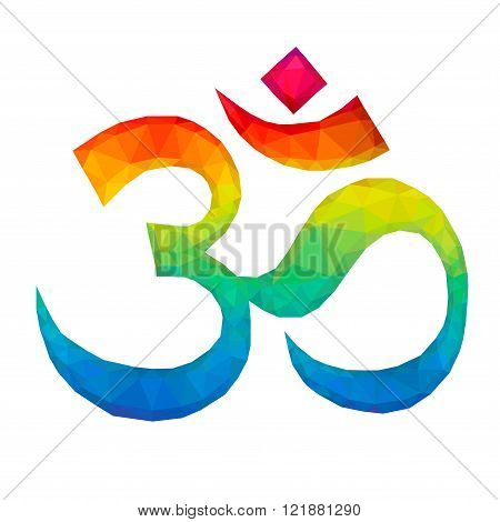 Om Aum Symbol in Polygonal Style