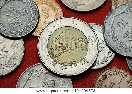 Coins of Taiwan. Taiwan 50 dollars coin (1996). 