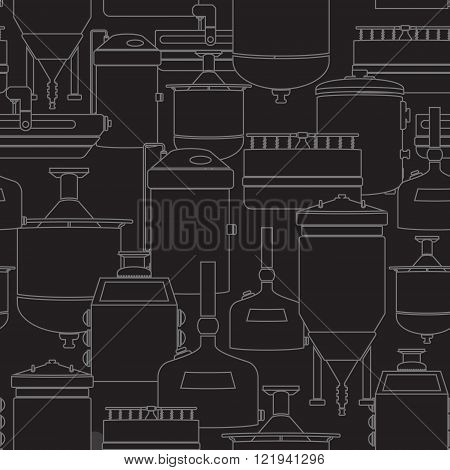 Seamless background with beer brewing process