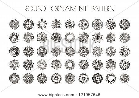 Circular pattern of traditional motifs and ancient oriental ornaments. Hand drawn background. Can be used for banner invitation wedding card scrapbooking and others. Round ornament pattern.