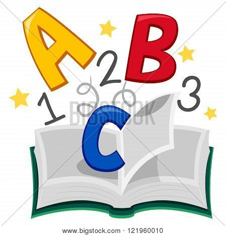 Vector Illustration of Open Book of ABC