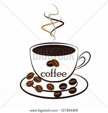 brown coffee vector on isolated white background