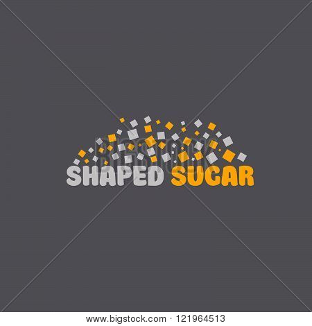 Shaped sugar. Can be used for logo, emblem, label. Vector illustration