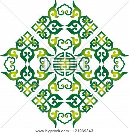 vector oriental chinese ornament, asian traditional pattern,  floral vintage element, cut silhouette