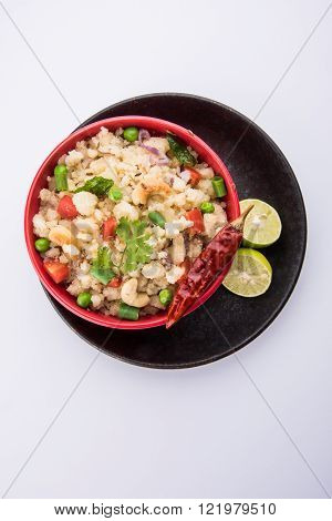 South Indian food upma or upama, a complete Indian breakfast