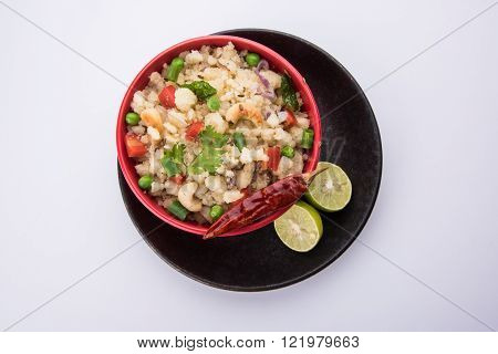 South Indian food upma or upama, a complete Indian breakfast