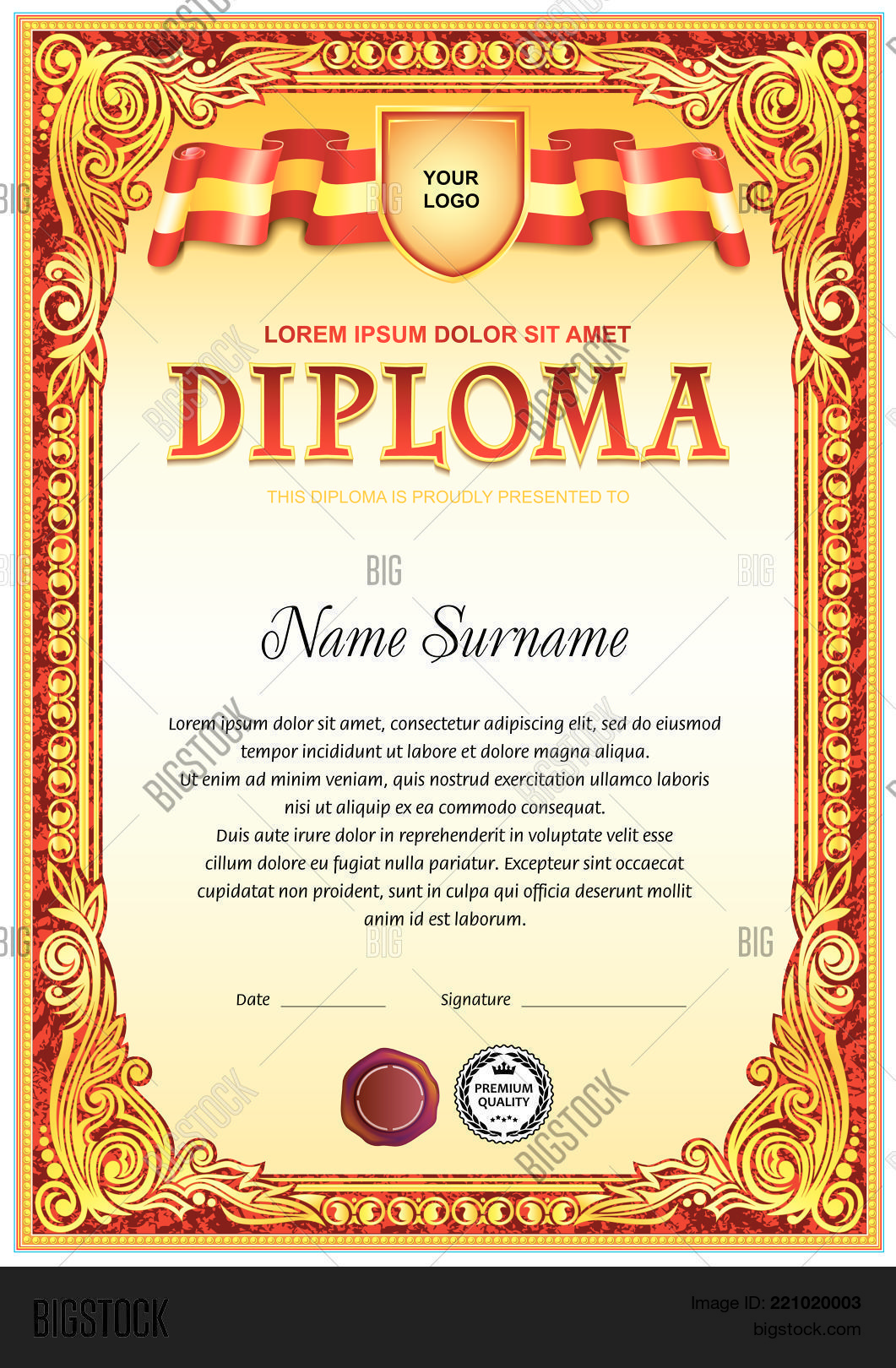 vintage diploma blank template vector photo bigstock diploma blank
