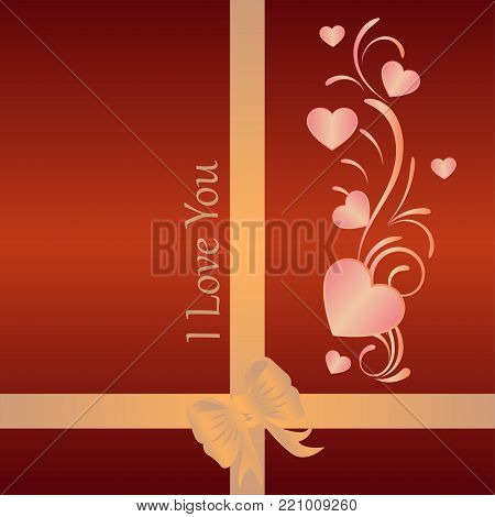 romantic background hearts in candy boxes the inscription I love you