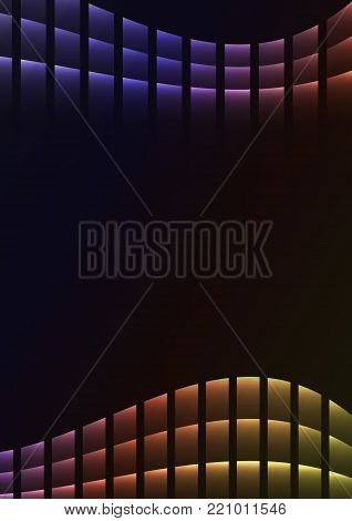rainbow abstract pixel curve background, spectrum square layer line, technology geometric background, vector illustration