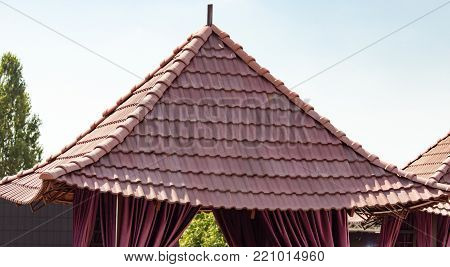 The roof of a house in Chinese style .