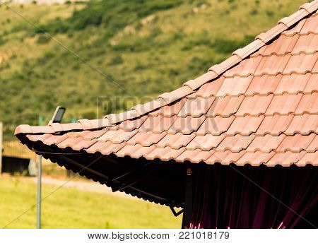 The roof of a house in Chinese style .