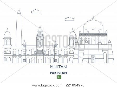 Multan Linear City Skyline, Pakistan. Famous city places