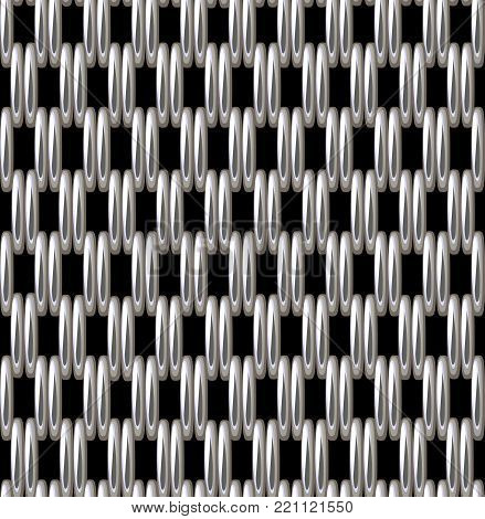 Seamless Pattern Vector Imitation Silver Grid Metallic