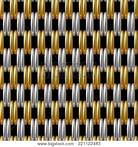 Seamless Pattern Imitation Gold Silver Grid Metallic