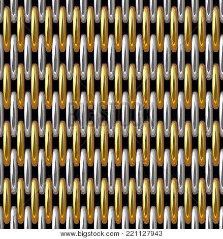 Seamless Pattern Imitation Gold Grid Metallic Vector