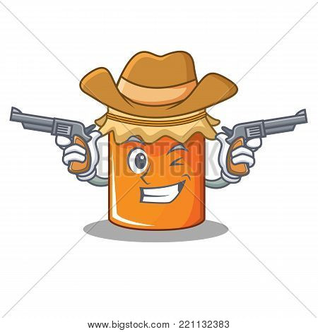 Cowboy jam character cartoon style vector illustration