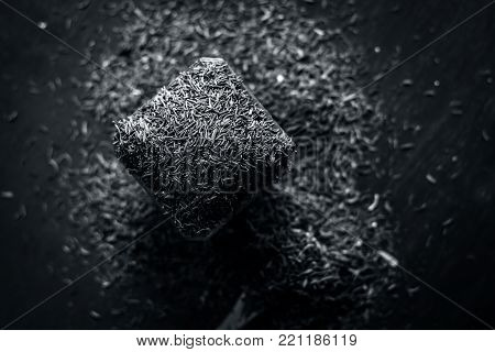 Close Up Of Raw Shah Zeera Or Shah Jeera,carum Carvi,caraway Seeds In A Blue Bowl On Brown Wooden Su