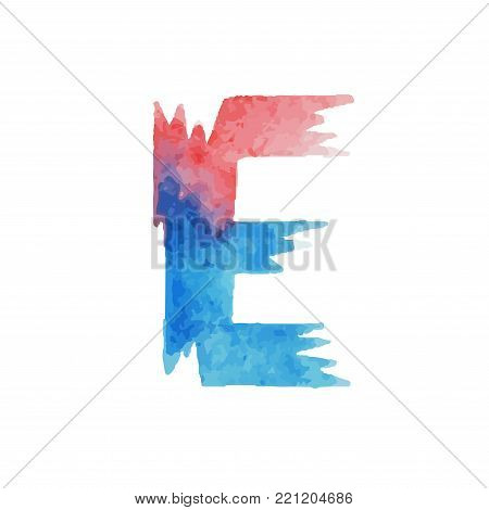 Colorful watercolor aquarelle font type handwritten hand draw abc alphabet letters.
