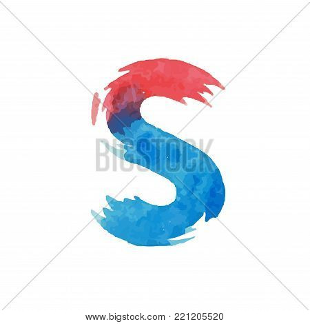 Colorful watercolor aquarelle font type handwritten hand draw abc alphabet letters.