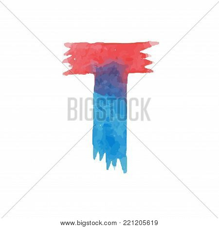 Colorful watercolor aquarelle font type handwritten hand draw abc alphabet letters.