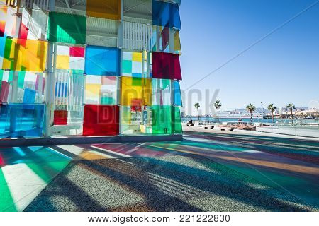 Malaga, Spain - January 01, 2018: Pompidou Centre In Malaga, Spain. It Is The Second Most Populous C