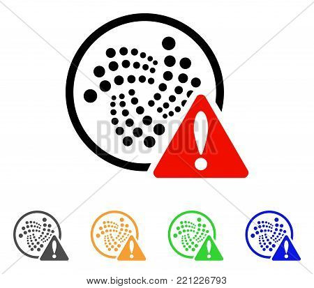 Iota Error icon. Vector illustration style is a flat iconic iota error symbol with grey, yellow, green, blue color variants. Designed for web and software interfaces.