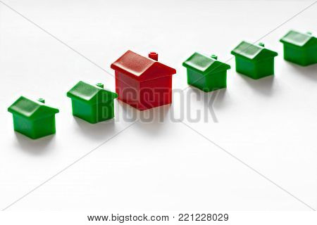 Concept of new home and choice. Looking for real estate and property.